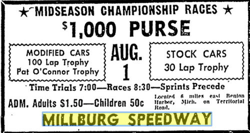 july 1658 Millburg Speedway, Benton Harbor